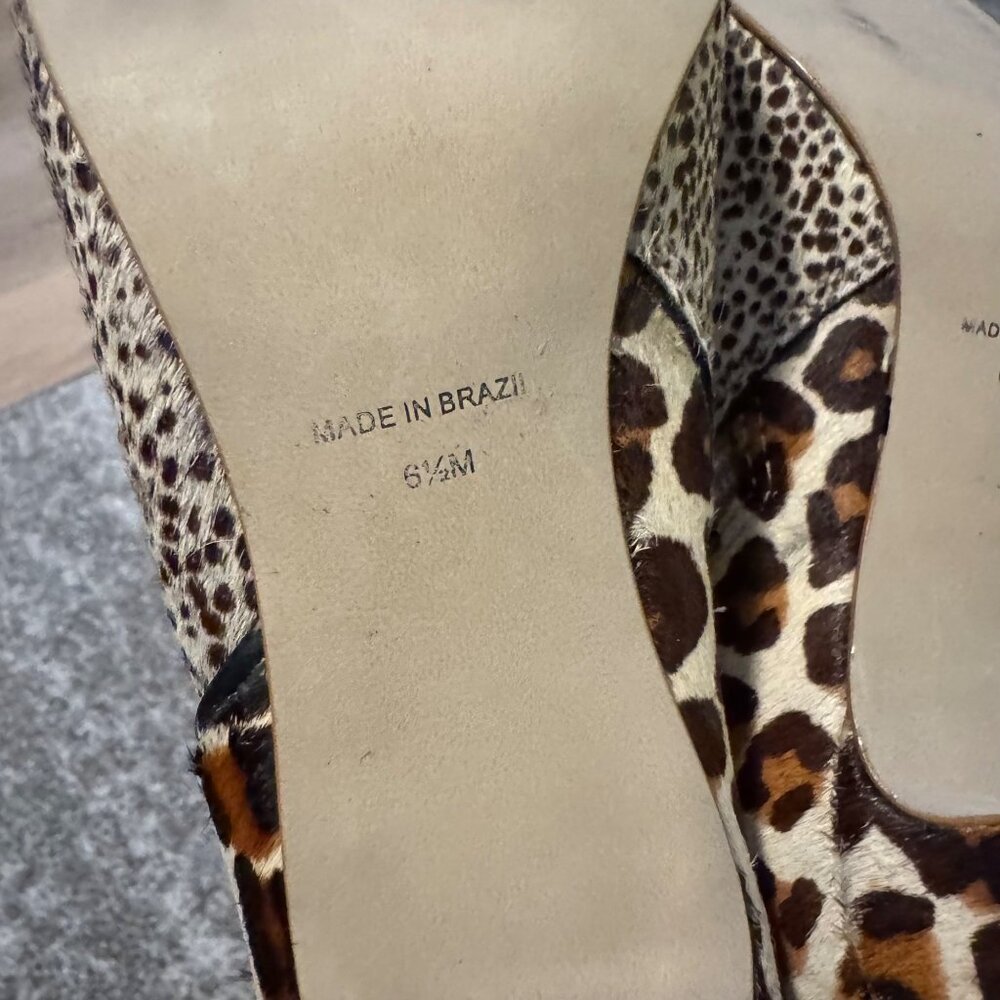 Matisse Cow Hair Womens Animal Leopard Print Moon Walkin Heeled Boot Sz 6 1/2 - Picture 7 of 8